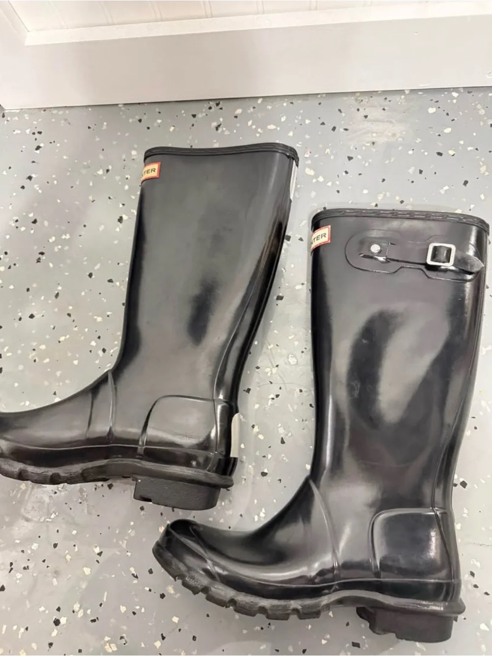 Hunter Women's Tall Black Gloss Rain Boots